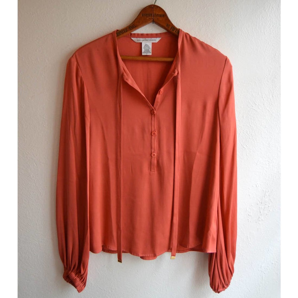 Diane von Furstenberg Pink Silk Full Sleeve Blouse